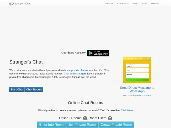 strangers-chat.com website screenshot Online Private Chat Room | Talk To Random Strangers | Strangers Chat