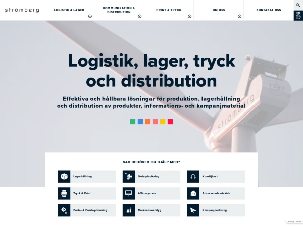 strd.se website skärmdump Strömberg - Logistik, lager, tryck och distribution | Strömberg