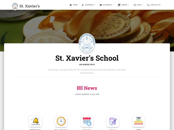 stxaviersjaynagar.in website screenshot St Xavier's School [CBSE], Jaynagar, Bihar