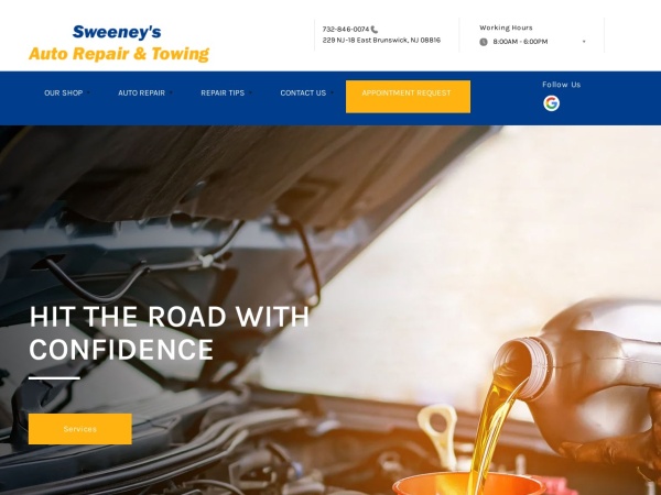 sweeneysautorepair.com website Bildschirmfoto Auto Repair, East Brunswick NJ | Sweeney's Auto Repair & Towing