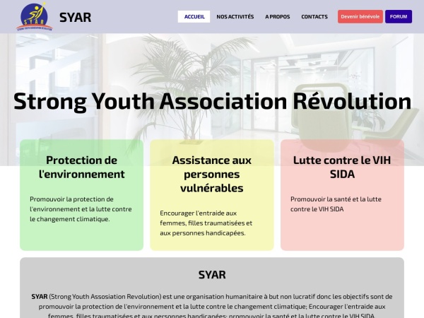 syar-cm.com website Скриншот SYAR - Accueil