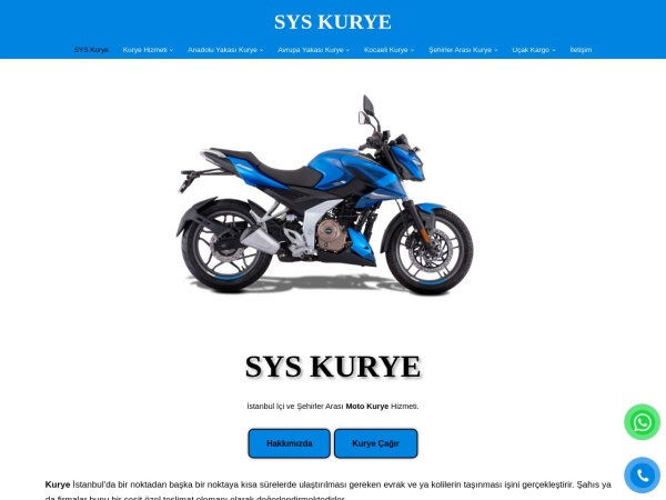 syskurye.com website capture d`écran SYS Ekspres Kurye - ☎️ 0531 101 47 26