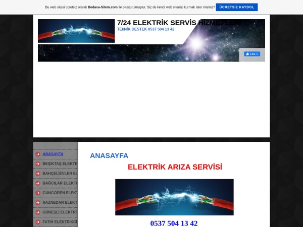 tamiradam.tr.gg website ekran görüntüsü Elektrik?i - 7/24 ELEKTRİK SERVİS HİZMETLERİ - 0537 504 13 42 - Elektrik212  - A