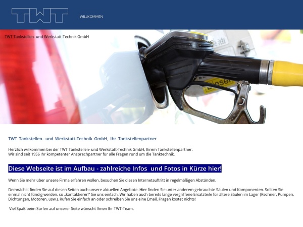 tankstellenpartner.eu website screenshot Willkommen - TWT Tankstellen- und Werkstatt-Technik GmbH