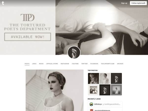 taylorswift.tumblr.com website screenshot Taylor Swift