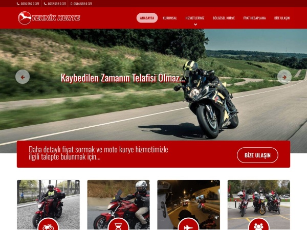 teknikkurye.com website screenshot Teknik Kurye, 0216 592 0 377, moto kurye, kurye