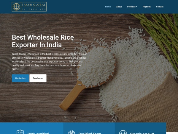 thericeexporter.com website screenshot Best wholesale rice exporter, Buy rice in wholesale, Best rice wholesaler