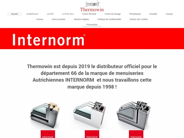 thermowin.fr website Bildschirmfoto Produits et service de menuiserie dans le 66 - ThermoWin