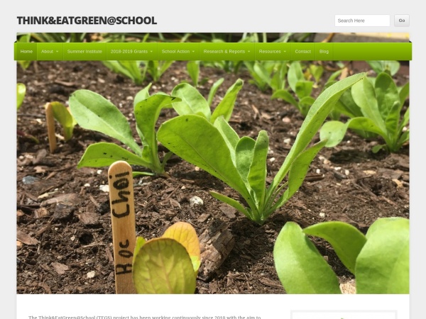 thinkeatgreen.ca website skærmbillede Think&EatGreen@School