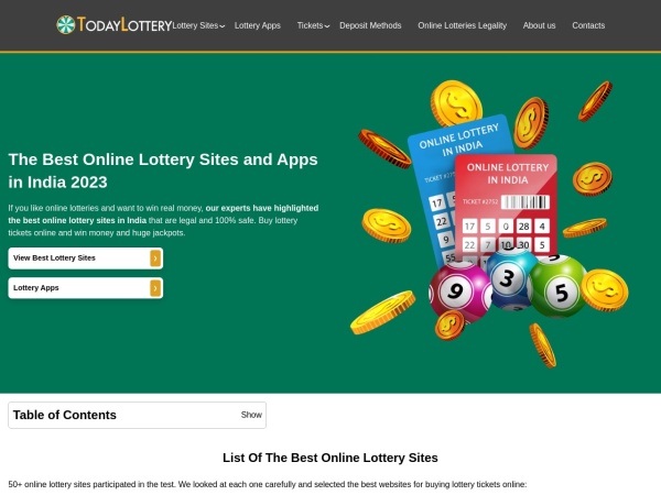 todaylottery.in website skærmbillede Best Online Lottery Sites & Apps for Android and iOS in India 2023