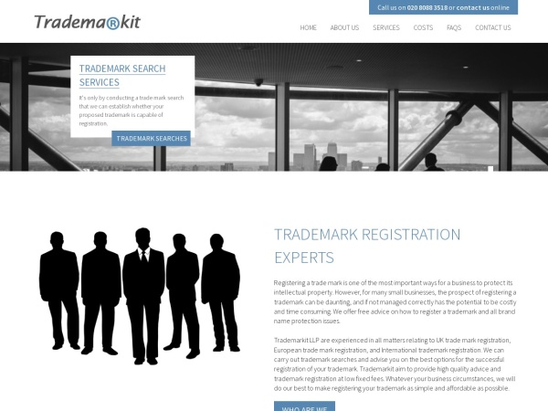 trademarkregistration.org.uk website captura de pantalla Trademark Search and Trademark Registration Services