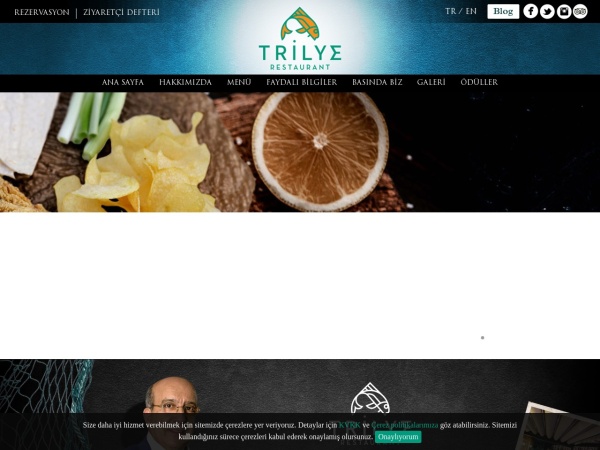 trilye.com.tr website ekran görüntüsü Trilye Restaurant
