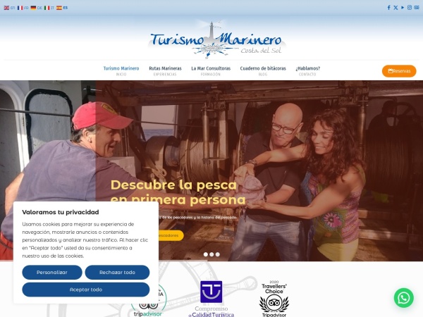 turismomarinero.com website Скриншот Turismo Marinero - Turismo Marinero