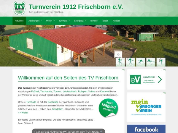 tv-frischborn.de website screenshot Turnverein 1912 Frischborn e.V.