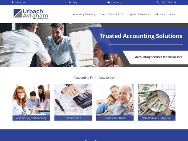uandacpas.com website screenshot NJ CPA Accounting | Audit | Estate Trust