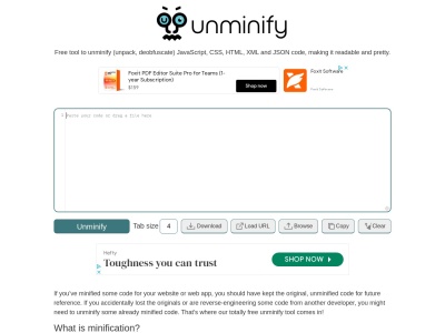 unminify.com SEO-rapport