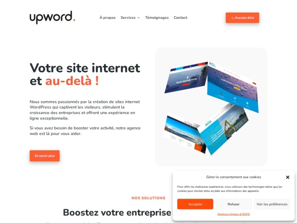 upword.fr website ekran görüntüsü Agence web, creation de sites et référencement | Marseille | Upword.