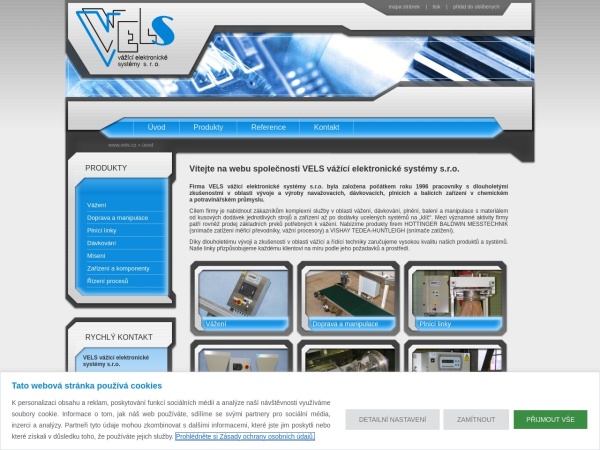 vels.cz website captura de pantalla VELS vážící elektronické systémy s.r.o.