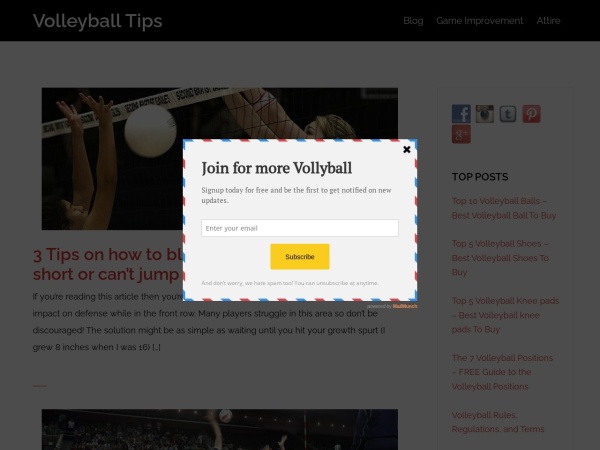 volleyball-tips.com website ekran görüntüsü Volleyball Tips - Volleyball Tips. Volleyball Rules. Volleyball Positions.