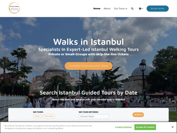 walksinistanbul.com website screenshot Walks in Istanbul | Private & Small Group Walking Tours in Istanbul