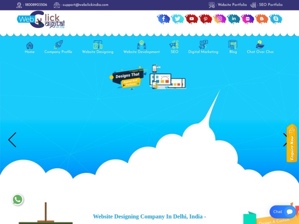 webclickindia.com website Bildschirmfoto Website Designing Company in Delhi,Web Development Company India