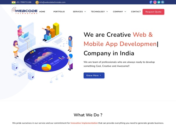 webcodetechnolabs.com website ekran görüntüsü Website and Mobile App Development Company | Webcode Technolabs