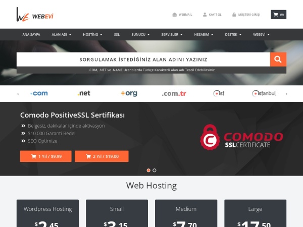 webevi.com website skärmdump Webevi Hosting - Web Hosting, Alan Adı (Domain), SSL Sertifikası, VDS, Sunucu Çözümleri