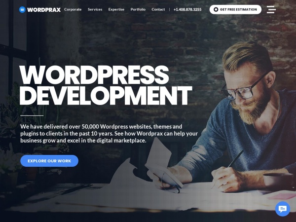 wordprax.com website screenshot Wordpress Development Company, Services USA, India | Wordprax