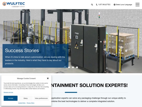 wulftec.com website captura de tela Stretch Wrappers and pallet wrapping machines | Wulftec