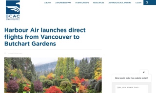 Harbour Air launches direct flights from Vancouver to Butchart Gardens