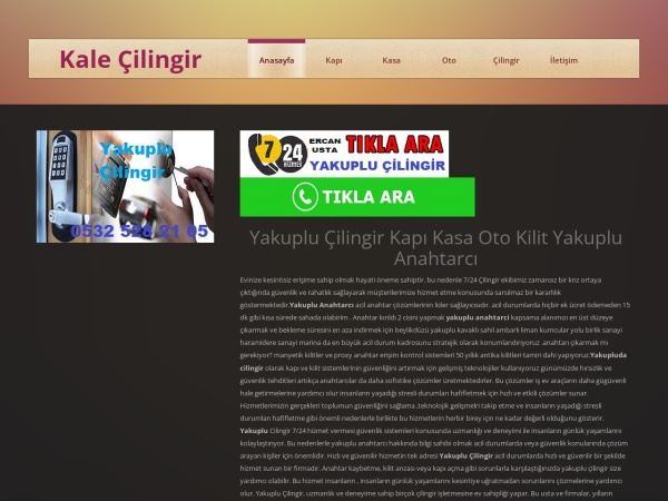 yakuplucilingir.net website screenshot Yakuplu Çilingir (0533) 960 3562 Kapı Oto Kasa Kilit Anahtarcı