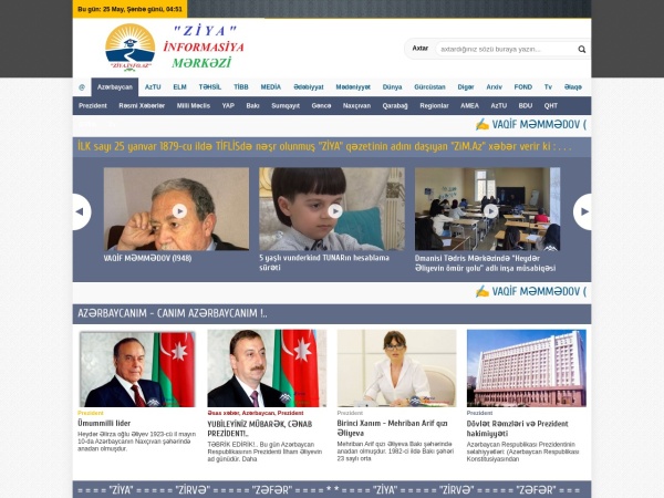 zim.az website ekran görüntüsü ZİM.Az | "ZİYA" İnformasiya Mərkəzi