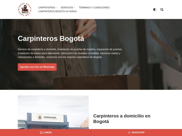 Captura de pantalla de www.carpinterosbogota.com