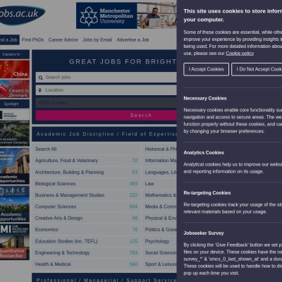 Screenshot of www.jobs.ac.uk