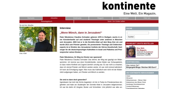 Screenshot von www.kontinente.org