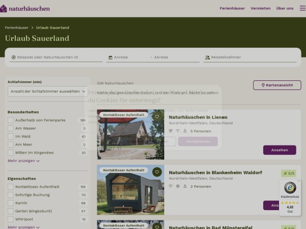Screenshot von www.naturhaeuschen.de