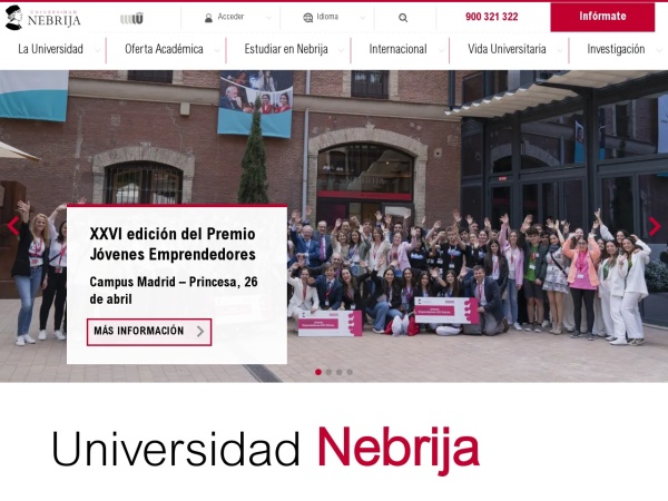 Screenshot of www.nebrija.com