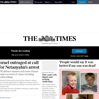 Screenshot of www.thetimes.co.uk