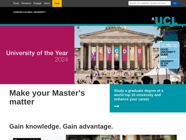 Screenshot of www.ucl.ac.uk