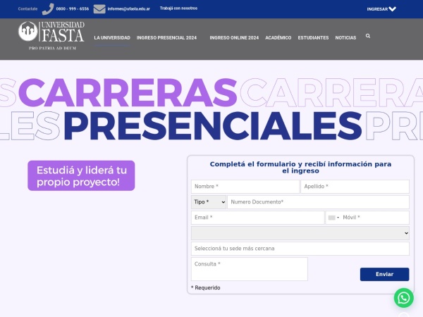 Screenshot of www.ufasta.edu.ar