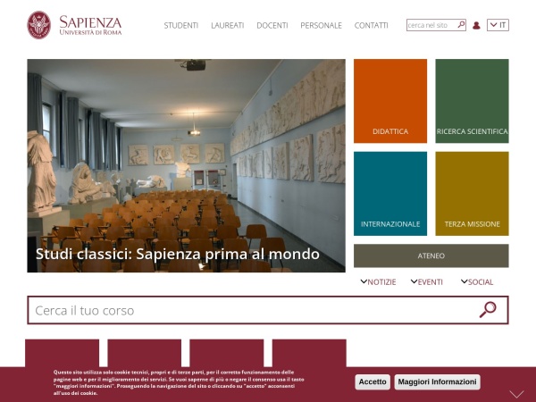 Screenshot of www.uniroma1.it