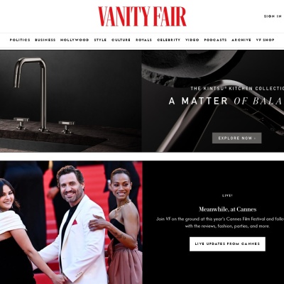 Screenshot of www.vanityfair.com