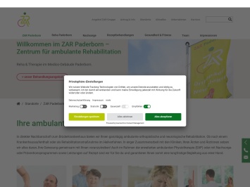 Screenshot von www.zar-paderborn.de