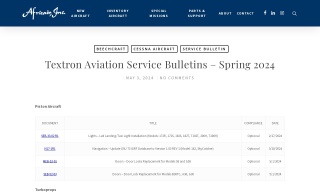 Textron Aviation Service Bulletins – Spring 2024