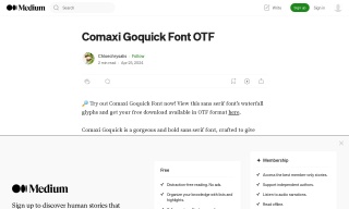 Comaxi Goquick Font OTF
