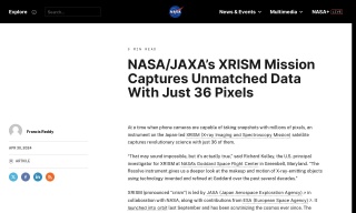 NASA/JAXA’s XRISM Mission Captures Unmatched Data With Just 36 Pixels
