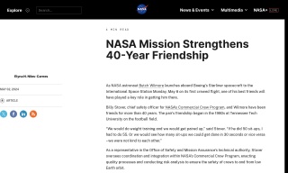 NASA Mission Strengthens 40-Year Friendship 