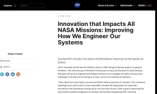Innovation that Impacts All NASA Missions: Improving How We Engineer O