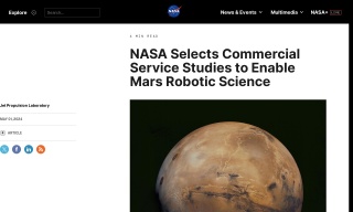 NASA Selects Commercial Service Studies to Enable Mars Robotic Science